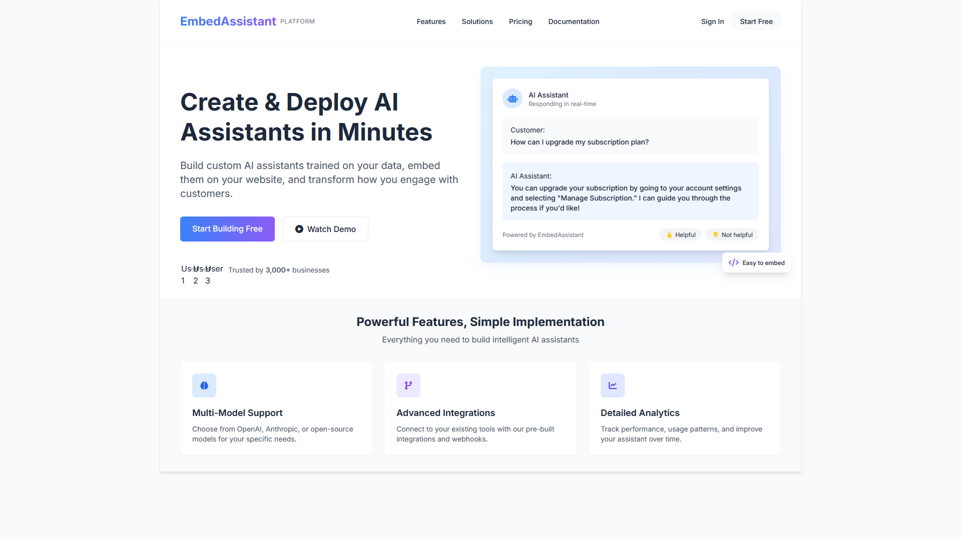 EmbedAssistant AI Platform